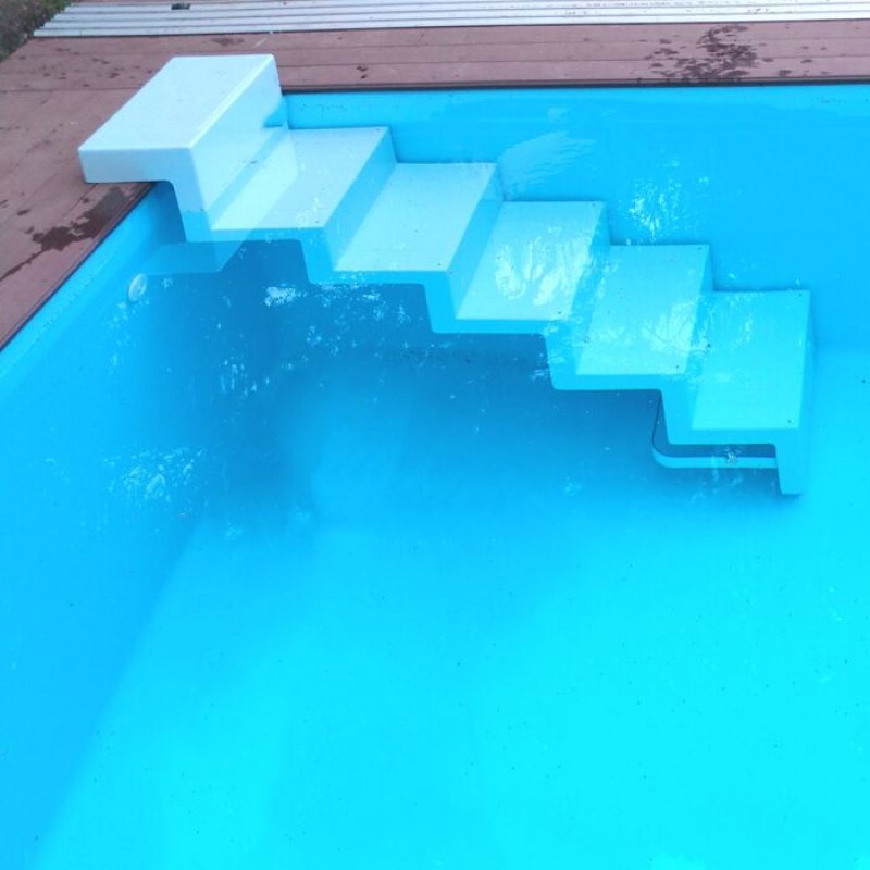 Pooltrappa vit 60 cm bred för 150 cm pool
